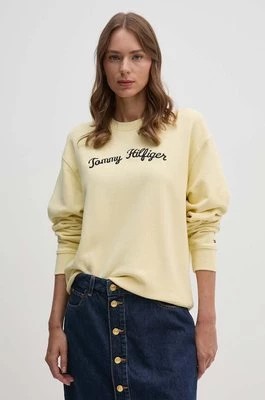 Zdjęcie produktu Tommy Hilfiger bluza bawełniana damska kolor żółty z aplikacją WW0WW42615