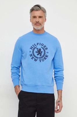 Zdjęcie produktu Tommy Hilfiger bluza bawełniana męska kolor niebieski z aplikacją MW0MW33651