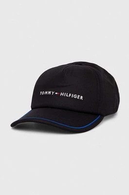 Zdjęcie produktu Tommy Hilfiger czapka z daszkiem bawełniana kolor czarny z aplikacją AM0AM12039