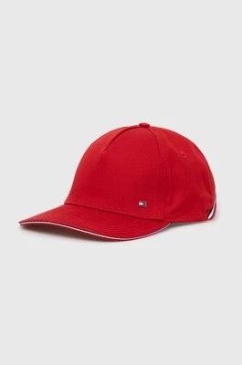 Zdjęcie produktu Tommy Hilfiger czapka z daszkiem bawełniana kolor czerwony gładka
