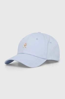 Zdjęcie produktu Tommy Hilfiger czapka z daszkiem bawełniana kolor niebieski gładka AW0AW15772