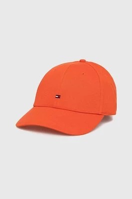 Zdjęcie produktu Tommy Hilfiger czapka z daszkiem bawełniana kolor pomarańczowy gładka