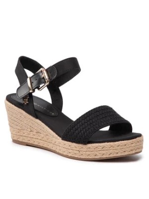 Zdjęcie produktu Tommy Hilfiger Espadryle Th Textured Low Wedge Sandal FW0FW06555 Czarny