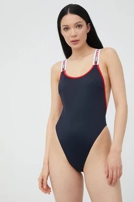 Zdjęcie produktu Tommy Hilfiger jednoczęściowy strój kąpielowy kolor granatowy miękka miseczka