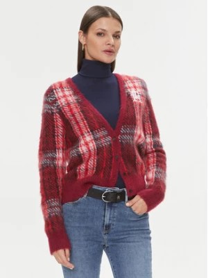 Zdjęcie produktu Tommy Hilfiger Kardigan Tartan WW0WW40129 Czerwony Regular Fit