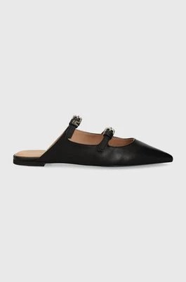 Zdjęcie produktu Tommy Hilfiger klapki skórzane TH POINTY LEATHER MULE damskie kolor czarny FW0FW07722