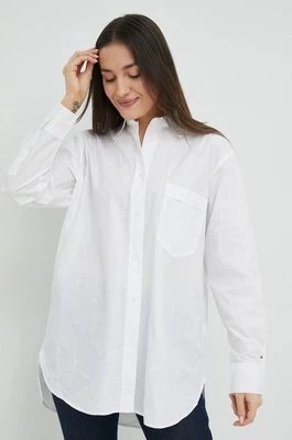 Zdjęcie produktu Tommy Hilfiger koszula bawełniana damska kolor biały relaxed z kołnierzykiem klasycznym