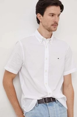 Zdjęcie produktu Tommy Hilfiger koszula bawełniana męska kolor biały regular z kołnierzykiem button-down MW0MW33809