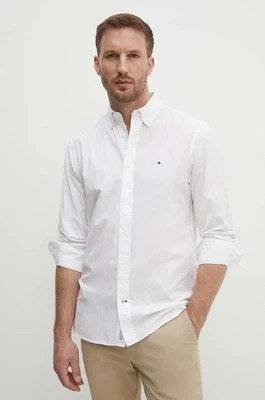 Zdjęcie produktu Tommy Hilfiger koszula bawełniana męska kolor biały regular z kołnierzykiem button-down MW0MW25035