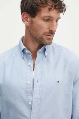 Zdjęcie produktu Tommy Hilfiger koszula bawełniana męska kolor niebieski regular z kołnierzykiem button-down MW0MW35774