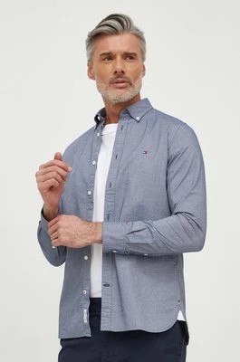 Zdjęcie produktu Tommy Hilfiger koszula bawełniana męska kolor niebieski slim z kołnierzykiem button-down MW0MW33778