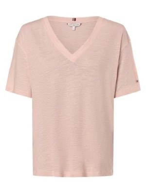 Zdjęcie produktu Tommy Hilfiger Koszulka damska z zawartością lnu Kobiety len różowy marmurkowy,