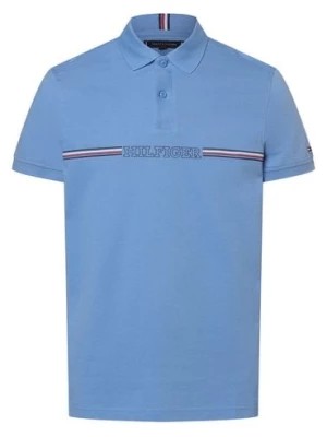 Zdjęcie produktu Tommy Hilfiger Męska koszulka polo Mężczyźni Bawełna niebieski nadruk,