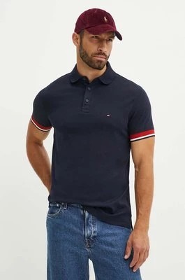 Zdjęcie produktu Tommy Hilfiger polo bawełniane kolor granatowy gładki MW0MW35588