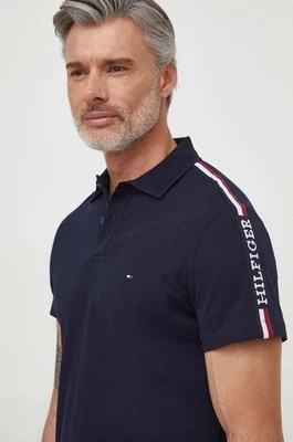 Zdjęcie produktu Tommy Hilfiger polo bawełniane kolor granatowy z aplikacją MW0MW33591