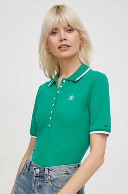 Zdjęcie produktu Tommy Hilfiger polo damski kolor zielony WW0WW41288CHEAPER