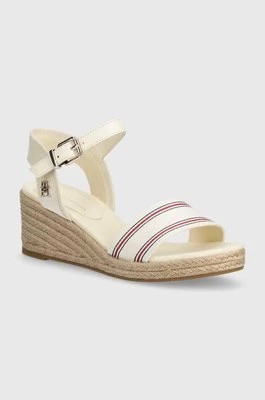 Zdjęcie produktu Tommy Hilfiger sandały SHIRTING WEDGE SANDAL kolor beżowy FW0FW07887