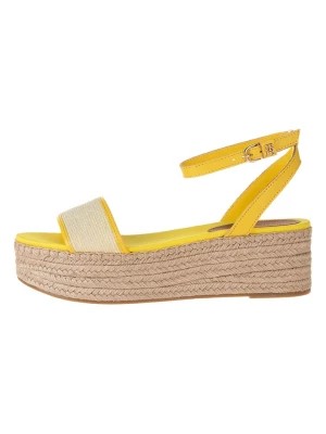 Zdjęcie produktu Tommy Hilfiger Skórzane sandały w kolorze żółtym na obcasie rozmiar: 40