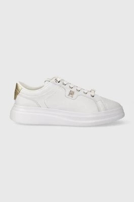 Zdjęcie produktu Tommy Hilfiger sneakersy skórzane POINTY COURT SNEAKER HARDWARE kolor biały FW0FW07780