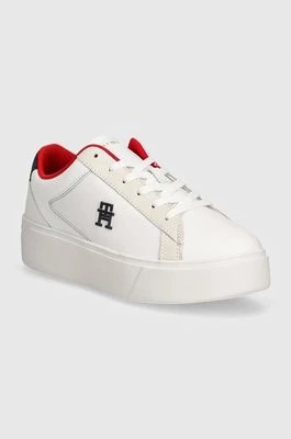 Zdjęcie produktu Tommy Hilfiger sneakersy skórzane TH PLATFORM COURT SNEAKER NBK kolor biały FW0FW08210