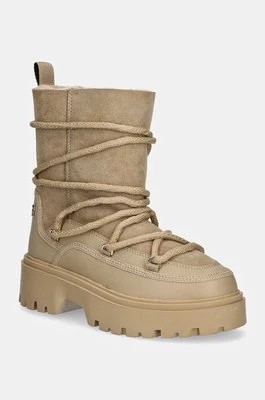 Zdjęcie produktu Tommy Hilfiger śniegowce REAL SHEARLING LACE-UP SNOWBOOT kolor beżowy FW0FW08085