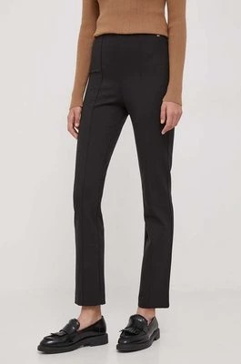 Zdjęcie produktu Tommy Hilfiger spodnie damskie kolor czarny dopasowane high waist WW0WW39721