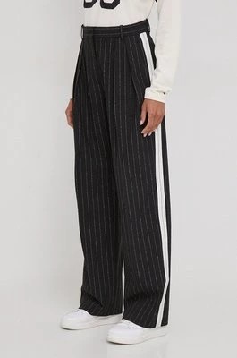Zdjęcie produktu Tommy Hilfiger spodnie damskie kolor czarny szerokie high waist WW0WW40513