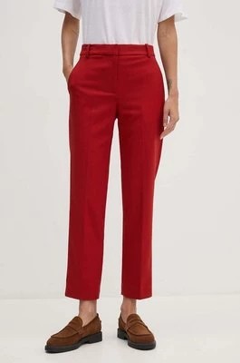Zdjęcie produktu Tommy Hilfiger spodnie damskie kolor czerwony proste high waist