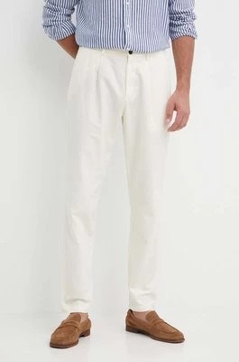 Zdjęcie produktu Tommy Hilfiger spodnie z domieszką lnu kolor beżowy w fasonie chinos MW0MW33914