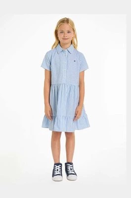 Zdjęcie produktu Tommy Hilfiger sukienka bawełniana dziecięca kolor niebieski mini rozkloszowana