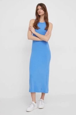 Zdjęcie produktu Tommy Hilfiger sukienka kolor niebieski maxi dopasowana WW0WW38838