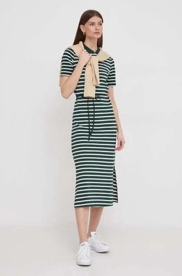 Zdjęcie produktu Tommy Hilfiger sukienka kolor zielony maxi rozkloszowana WW0WW42030