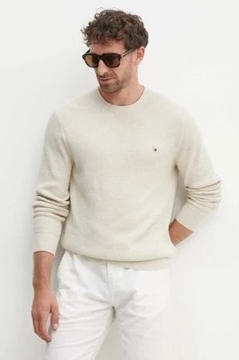 Zdjęcie produktu Tommy Hilfiger sweter bawełniany kolor beżowy MW0MW35470