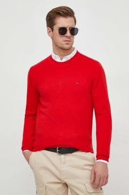 Zdjęcie produktu Tommy Hilfiger sweter bawełniany kolor czerwony lekki MW0MW33511