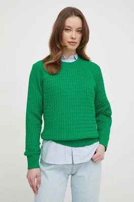 Zdjęcie produktu Tommy Hilfiger sweter bawełniany kolor zielony lekki WW0WW41142