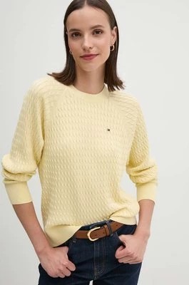 Zdjęcie produktu Tommy Hilfiger sweter bawełniany kolor żółty lekki