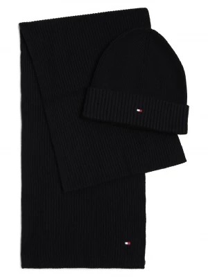 Zdjęcie produktu Tommy Hilfiger Szalik i czapka z dodatkiem kaszmiru Mężczyźni Bawełna czarny jednolity,