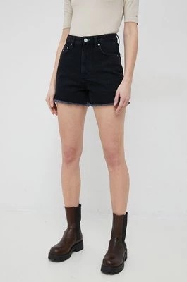 Zdjęcie produktu Tommy Hilfiger szorty jeansowe x Shawn Mendes damskie kolor czarny gładkie high waist