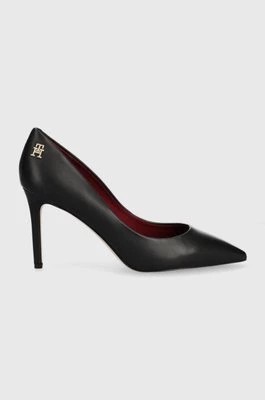 Zdjęcie produktu Tommy Hilfiger szpilki skórzane ESSENTIAL POINTED PUMP kolor czarny FW0FW07533