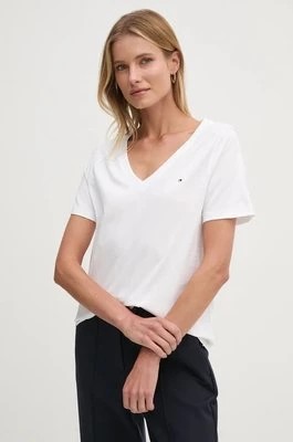 Zdjęcie produktu Tommy Hilfiger t-shirt bawełniany damski kolor biały WW0WW44177