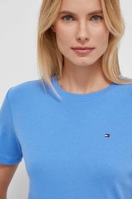 Zdjęcie produktu Tommy Hilfiger t-shirt bawełniany damski kolor niebieski WW0WW40587