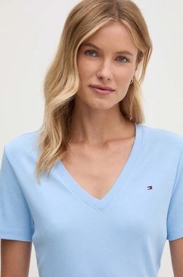 Zdjęcie produktu Tommy Hilfiger t-shirt bawełniany damski kolor niebieski WW0WW40584