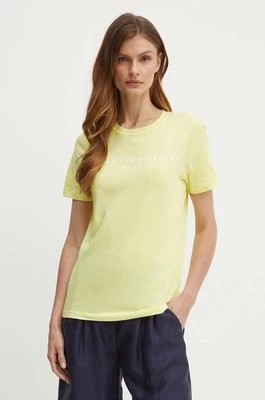 Zdjęcie produktu Tommy Hilfiger t-shirt bawełniany damski kolor żółty WW0WW40276