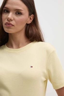 Zdjęcie produktu Tommy Hilfiger t-shirt bawełniany damski kolor żółty WW0WW40587