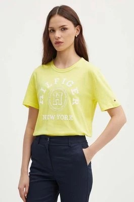 Zdjęcie produktu Tommy Hilfiger t-shirt bawełniany damski kolor żółty WW0WW41575