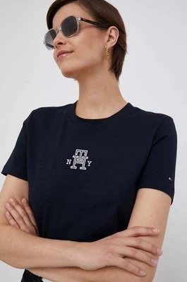 Zdjęcie produktu Tommy Hilfiger t-shirt bawełniany kolor granatowy