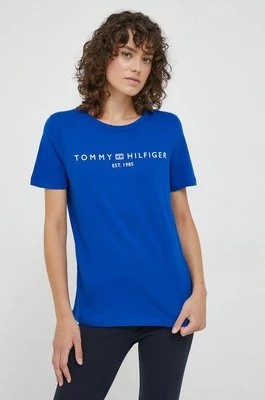 Zdjęcie produktu Tommy Hilfiger t-shirt bawełniany kolor niebieski WW0WW40276