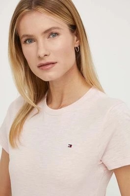 Zdjęcie produktu Tommy Hilfiger t-shirt bawełniany kolor różowy WW0WW37857