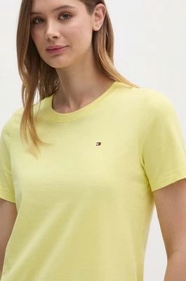 Zdjęcie produktu Tommy Hilfiger t-shirt bawełniany kolor żółty