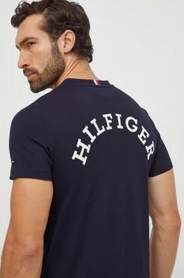 Zdjęcie produktu Tommy Hilfiger t-shirt bawełniany męski kolor granatowy z nadrukiem MW0MW33686